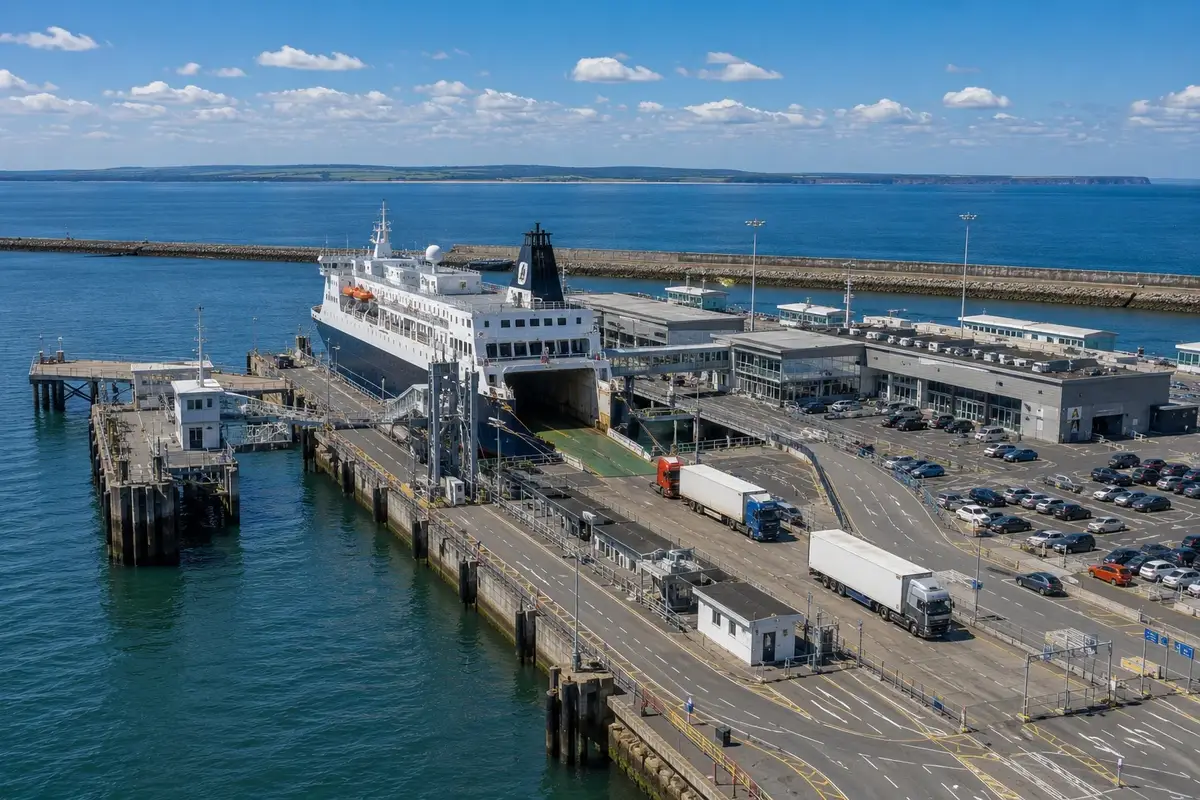 Porto de ferry dinamarquês representando Rødby