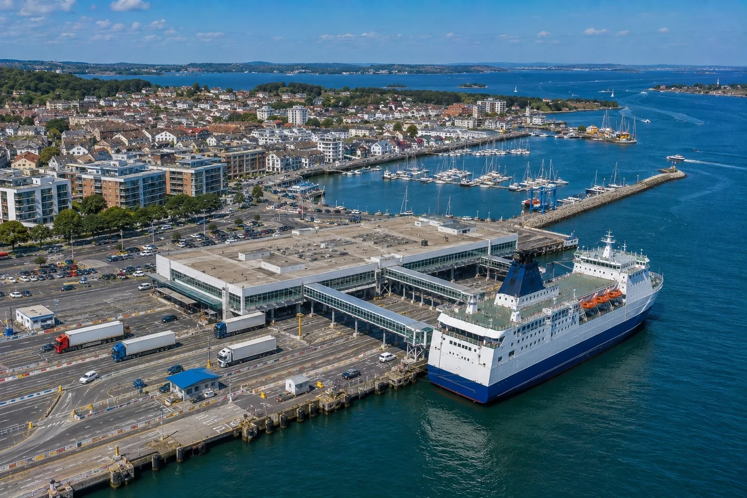 Porto de ferry de Poole em Dorset