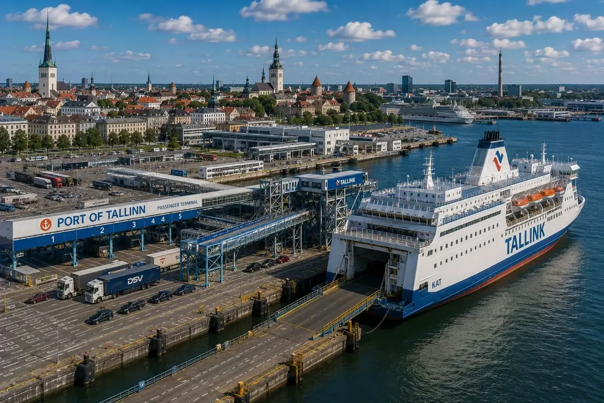 Porto de ferries de Tallinn e zona do terminal